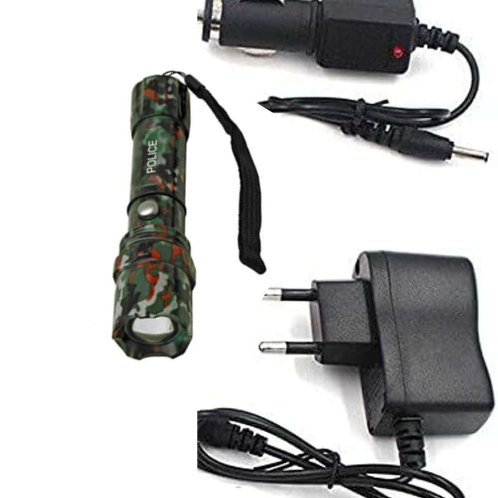 Full Metal LED Multifunction Dimming Flashlight - Dark Green Camo